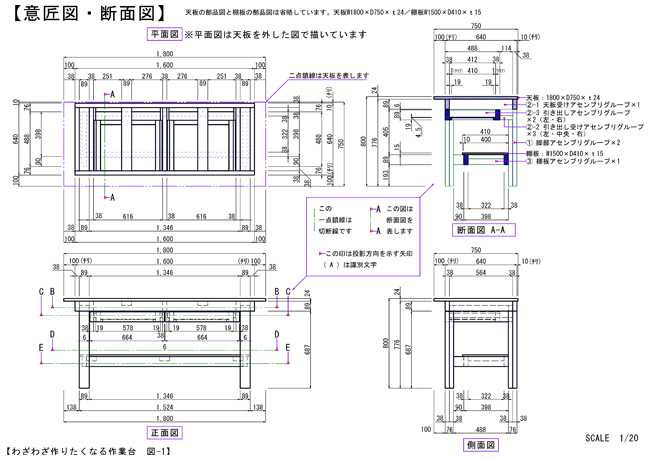 01わざわざ作りたくなる作業台図面